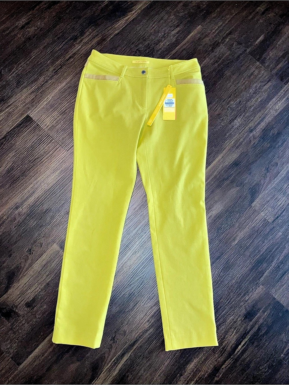 Louis Castel women’s Straight Leg Pants in Yellow Size s